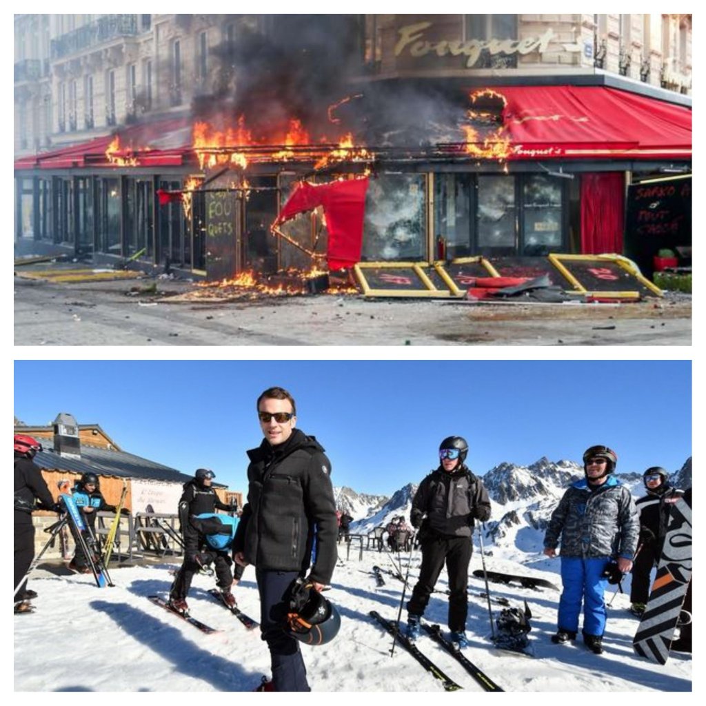 Paris incendiée, Macron au&nbsp;ski