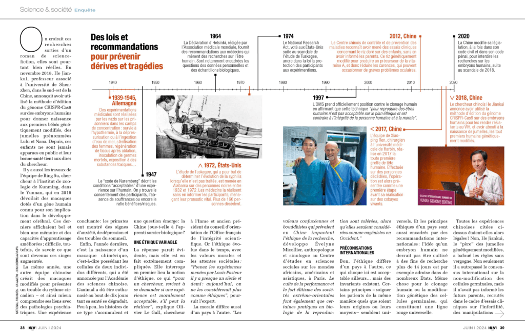 Photographie sur la législation des manipulations génétiques en Chine.